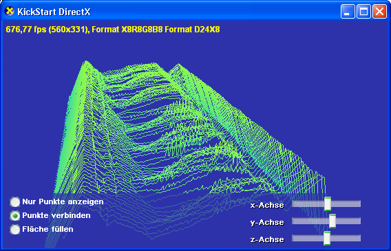 3D-Messdaten-Visualisierung auf ein Frderband mit Sand.